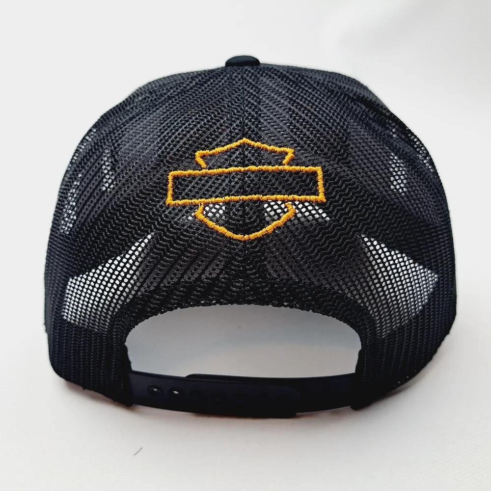 Harley Freaking Davidson Richardson 112 Trucker Mesh Snapback Cap Hat Black